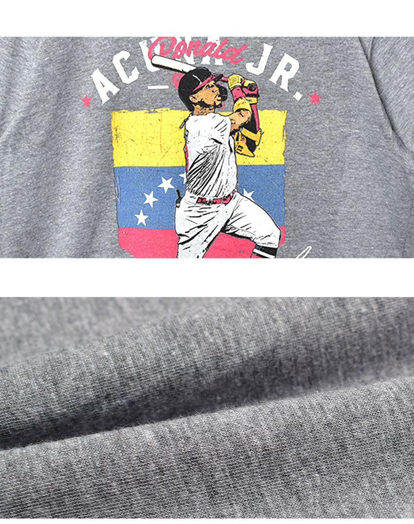 ロナルド・アクーニャ・ジュニア アトランタ カントリー フラグ WHT 0070-034-27 半袖Tシャツ