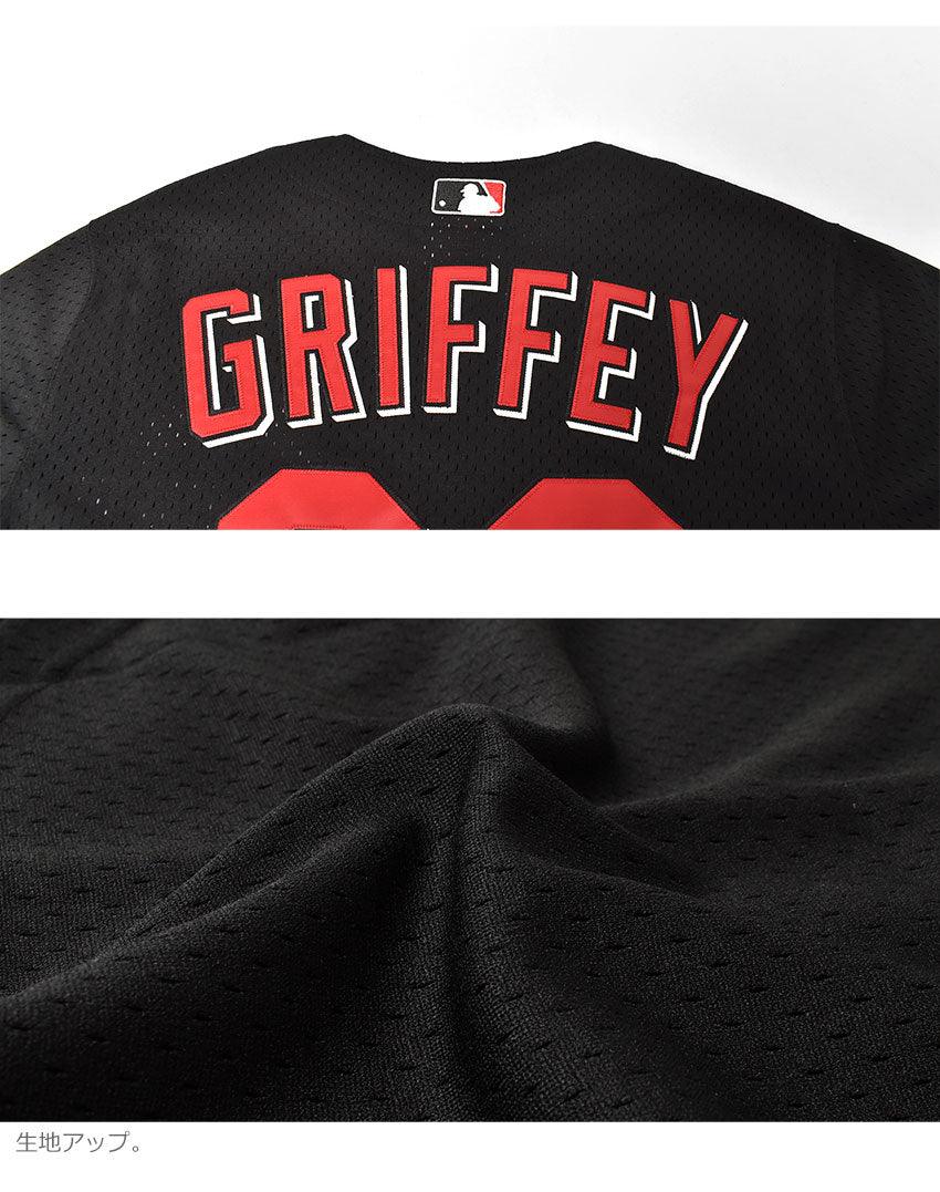 MLB AUTHENTIC KEN GRIFFEY JR CINCINNATI REDS 2000 BUTTON FRONT JERSEY ABBF3116-CRE00KGJBLCK ユニフォーム ブラック 黒 レッド 赤 1カラー