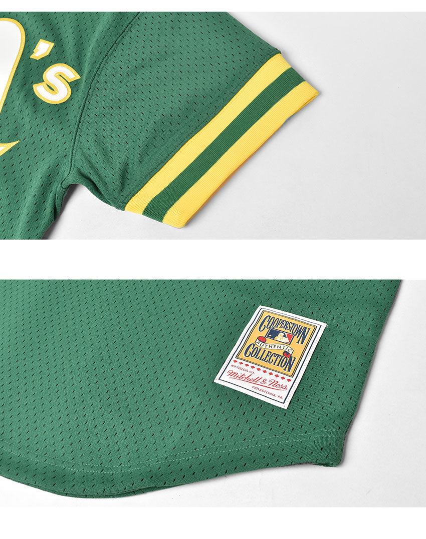 MLB AUTHENTIC RICKEY HENDERSON OAKLAND ATHLETICS 1991 BP JERSEY ABPJ3047-OAT91RHEDKGN ユニフォーム グリーン イエロー 1カラー