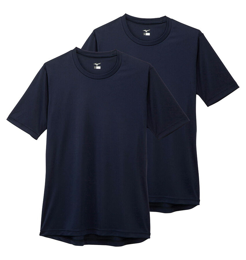 ローネック・半袖(2枚組) 12JA0Q04 半袖Tシャツ 2カラー