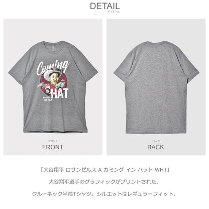 大谷翔平 ロサンゼルス A カミング イン ハット WHT 0055-034-27 半袖Tシャツ