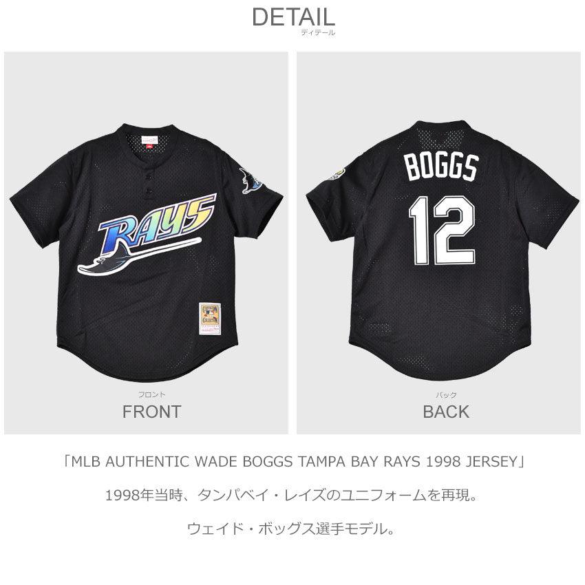 MLB AUTHENTIC WADE BOGGS TAMPA BAY RAYS 1998 JERSEY ABPJ3032-TBR98WBOBLCK ユニフォーム ブラック 黒 ホワイト 白 1カラー