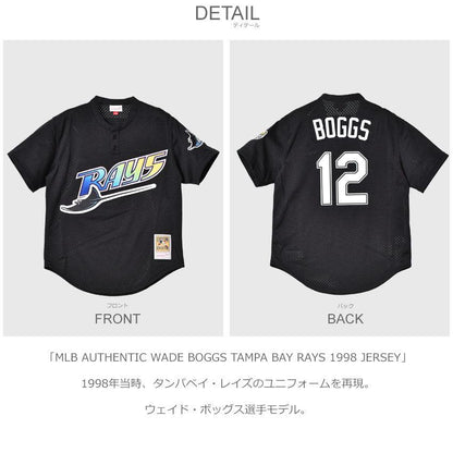 MLB AUTHENTIC WADE BOGGS TAMPA BAY RAYS 1998 JERSEY ABPJ3032-TBR98WBOBLCK ユニフォーム ブラック 黒 ホワイト 白 1カラー